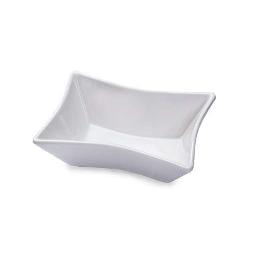 [36-210P] White Vague Melamine Mezze Square Bowl 9 cm