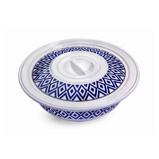 [36-360] Vague Melamine Soup Bowl with Lid 7.5" Blue