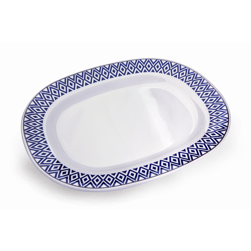 [36-381] Vague Melamine Oval Plate Blue 35.5 cm x 29 cm