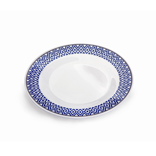 [36-386] Vague Melamine Round Plate Blue Line 6"