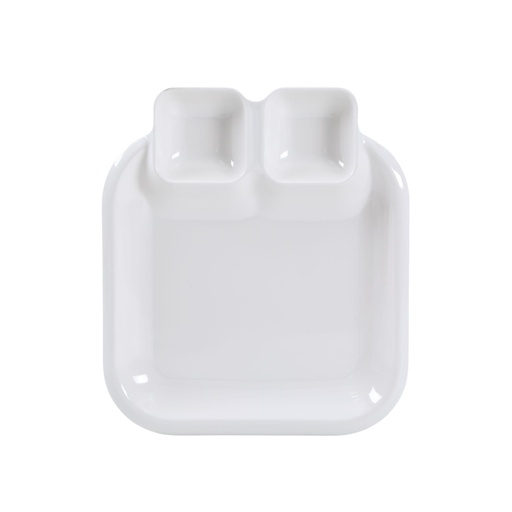 [36-524] Vague White Melamine Square Plate 28.5 cm x 25 cm