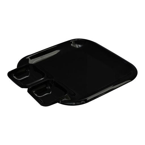 [36-524B] طبق مربع من الميلامين الأسود  28.5 سم × 25 سم