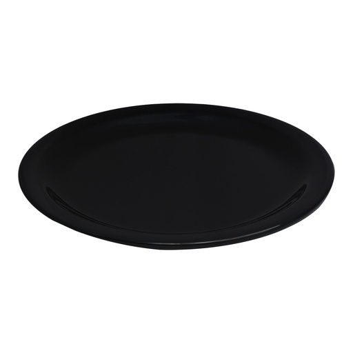 [36-535B] Vague Black Melamine Round Plate 23 cm