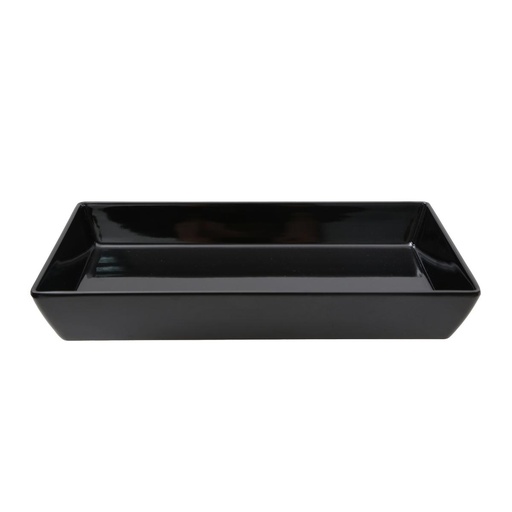 [36-552B] Vague Black Melamine Rect. Bowl 27 x 16.3 x 4 cm