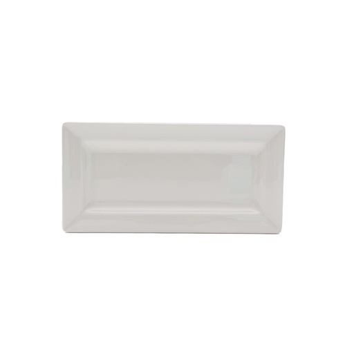[36-553] Vague White Melamine Rect. Platter 23.3x11.5x2cm