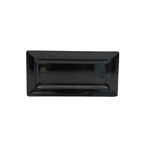 [36-553B] Vague Black Melamine Rect. Platter 23.3x11.5x2cm