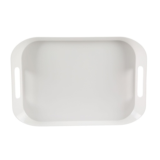 [36-567] Vague Melamine Square Tray with Handle 53 x 37 cm Ivory