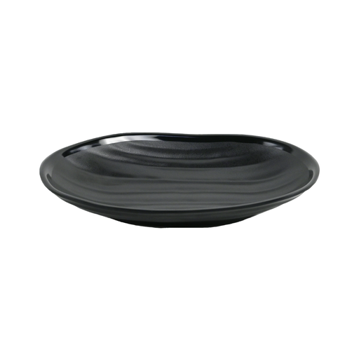 [36-603] Vague Black Melamine Oval Bowl 18.3 x 11.5 x 3.1 cm