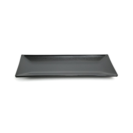 [36-661] Vague Black Melamine Rectangle Plate 14"