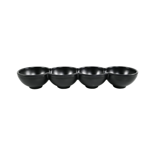 [36-667] Vague Black Melamine 4-Sections Plate 9.625"