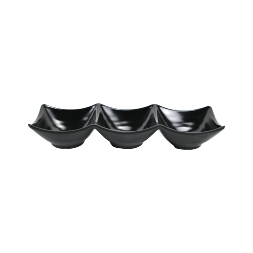 [36-669] Vague Black Melamine 3-Sections Plate 9.2"