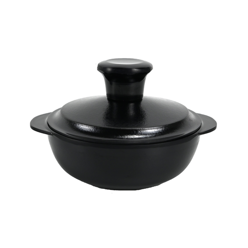 [36-672] Vague Black Melamine Round Bowl With Lid 5.5"