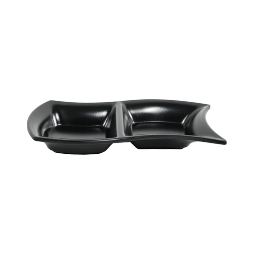 [36-687] Vague Black Melamine 2-Parts Plate 7.5'' x 4''