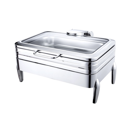 [BF-009] Vague Stainless Steel Rectangular Full Chafing Dish with Glass Window 9 Liter