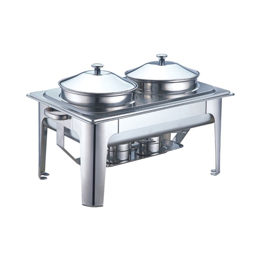 [BF-020] Vague Stainless Steel Double Soup Station 4.5 Liter with Fuel Holder