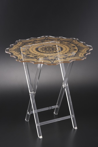 [T02-013] Vague 4 Pcs Table Set W Stand Oct. Star W Gold Printing 50 cm x 50 cm