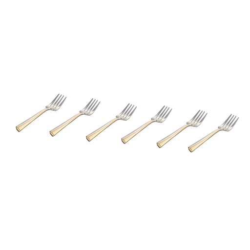 [Y13-827] Vague Stainless Steel Dinner Fork Golden 6 Pieces
