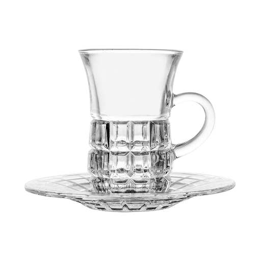 [04-468] Vague 12 Piece Tea Cups & Saucers Set Ice