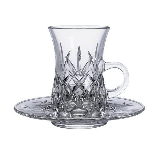 [04-471] Vague 12 Piece Tea Cups & Saucers Set Frost