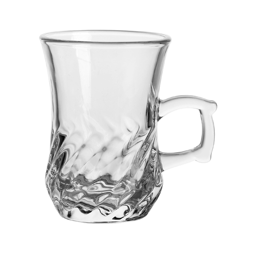 [04-573] طقم فناجين شاي زجاجية من فاج، 6 قطع، سعة 112 مل، تصميم V03