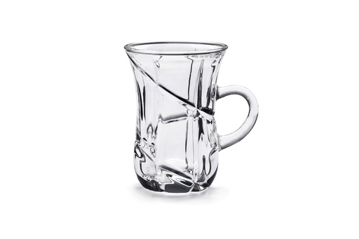 [04-331] Vague Glass Tea Cup Elegancy Belly 100 ml 6 Pieces