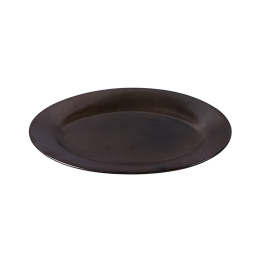 [08-052D3] طبق بورسلان بيضاوي 12"  لون اسود 