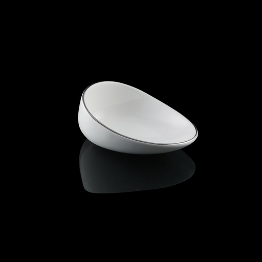 [03-158] Porcelain Silver Small Slide Bowl