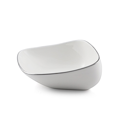 [03-159] Porcelain Silver 16 cm Square Bowl