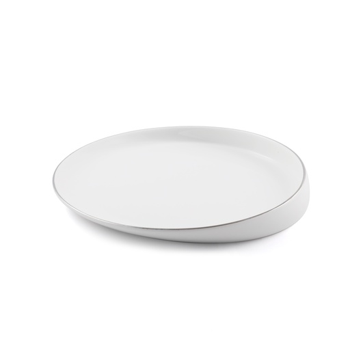 [03-162] Porcelain Silver Dinner Plate