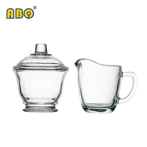 [04-286] Glass Sugar Pot & Creamer Set 200 ml