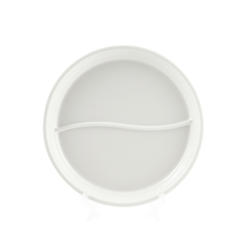 [08-1390] Porceletta Ivory Porcelain Round Divider Plate 9"