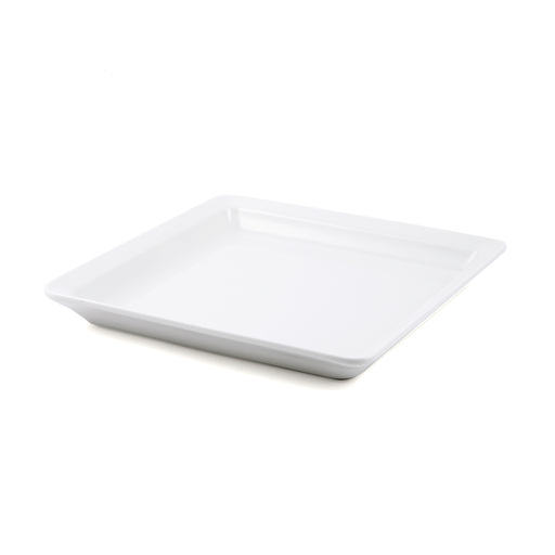 [08-1471] Porceletta Ivory Porcelain Square Plate Flat bottom 18 cm