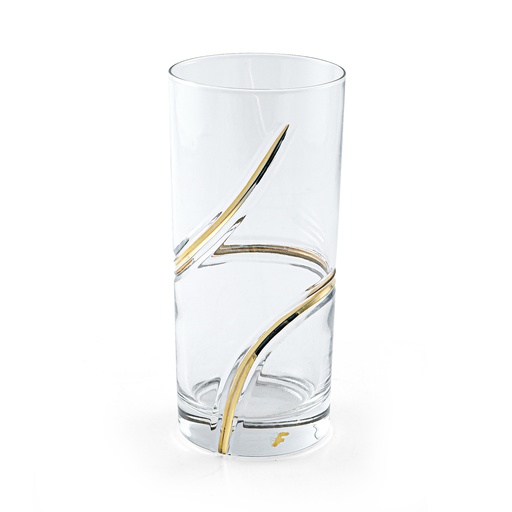 [07-004] Glass Hi Ball with Engrave & Gold