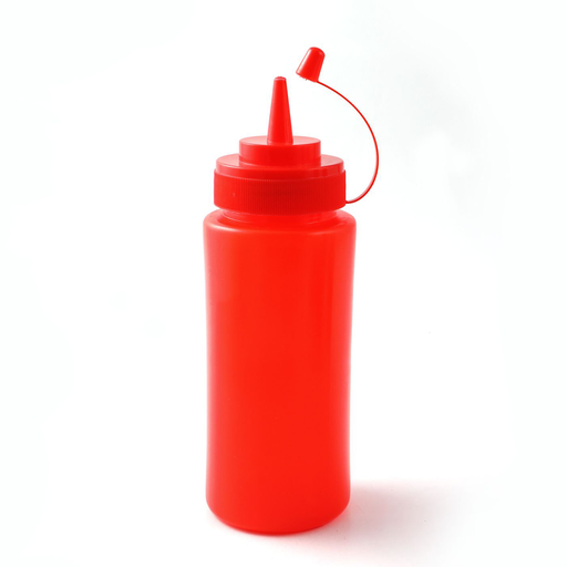[13-033R] Plastic 450 ml Sqeezer Red with Lid
