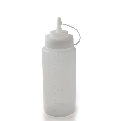[13-033W] White Plastic 450 ml Sqeezer with Lid