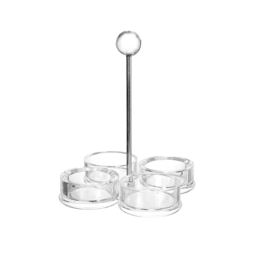 [13-059] Silver Acrylic Condiment Set 14.5 cm