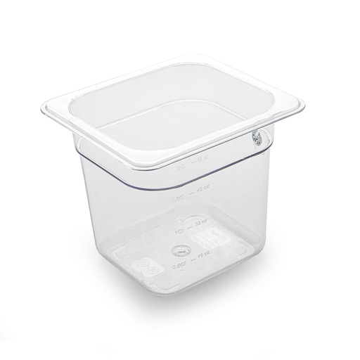 [13-085N] PC Plastic Transparent One Sixth Size Food Pan 15 cm