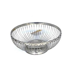 [13-1221] Stainless Steel Round Bread & Fruit Basket 24 cm x 10 cm