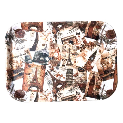 [13-1604] Black Rectangular Tray Available in 5 Desinged patterns 40 cm x 30 cm