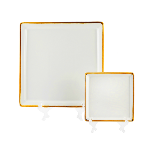 [08-1559D1] Porceletta Ivory Mocha Porcelain Square Plate 30 cm / 12"