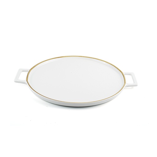 [08-1584D1] Porceletta Ivory Mocha Porcelain Pizza Plate 26 cm / 10"