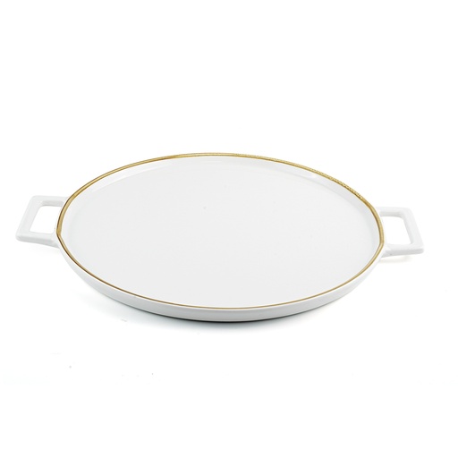 [08-1585D1] Porceletta Ivory Mocha Porcelain Pizza Plate 32 cm / 12"