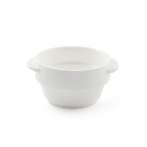 [08-211] Porceletta Ivory Porcelain Stackable Soup Cup with Handle 4" 12.5 cm