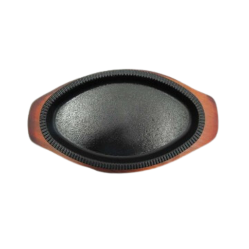 [13-689] Cast Iron Sizzling Plate Oval Small