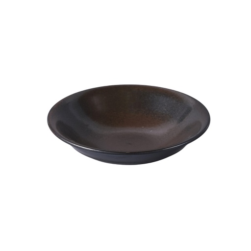 [08-422D3] Porceletta Rustic Black Reactive Glaze Porcelain Salad Bowl 16.8 x 4.3 cm