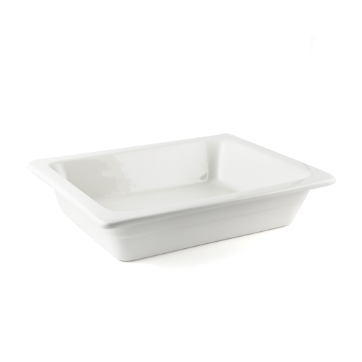 [08-431] Porceletta Ivory Porcelain 1/2 6.5 cm Half Rec. Chafing Dish Insert