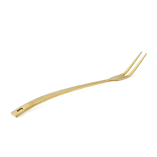[13-898] شوكة تقديم من الفولاذ المقاوم للصدأ باللون الذهبي مقاس 14 بوصة
