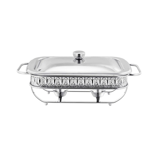 [13-R049] 2 Liter Silver Square Stainless Steel Food Warmer