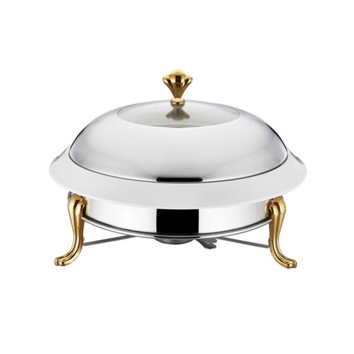 [13-R052] Silver Ceramic Crown Food Warmer 24 cm