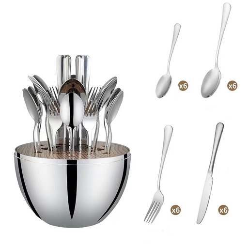 [13-R084] Stainless Steel Cutlery 24 Pieces Set